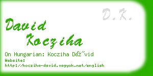 david kocziha business card